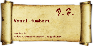 Vaszi Humbert névjegykártya
